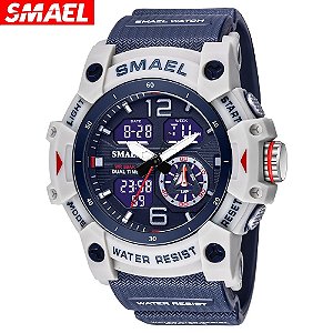 Relógio Smael Masculino Esportivo Impermeável Dual Time Display