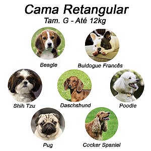 Cama Retangular para Cachorro ou Gato Luppet Luxo Preto Bolinhas Tamanho:G