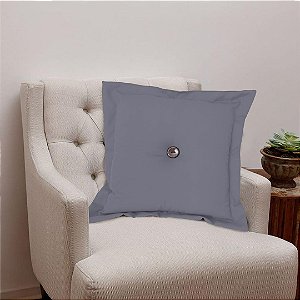 Almofada Decorativa 36x36cm Oxford com Botão Central