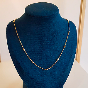 COLAR COM BOLINHAS BANHADO OURO 18K