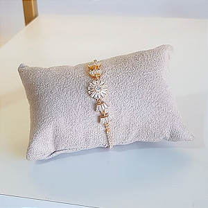 PULSEIRA FLOR COM CRISTAL CRAVEJADO - BANHO OURO 18K