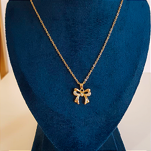 COLAR COM LAÇO BANHADO OURO 18K
