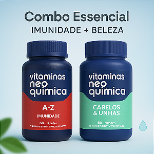 Combo Vitaminas Neo Química – AZ Imunidade + Cabelos e Unhas com 60 cápsulas cada