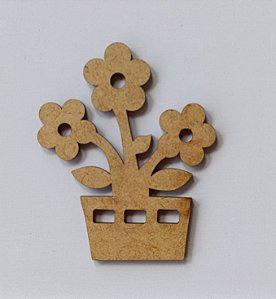 APLIQUE  VASINHO DE FLOR EM MDF 3MM. CORTE A LASER