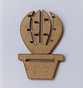 APLIQUE VASO CACTO EM MDF 3MM. CORTE A LASER