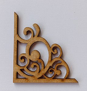 APLIQUE CANTONEIRA Nº 3 EM MDF 3MM. CORTE A LASER.