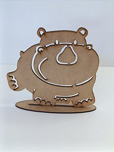 TOTEM INFANTIL HIPOPOTAMO EM MDF CRU 3MM. CORTE A LASER.