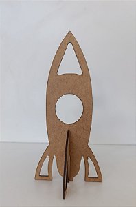 TOTEM FOGUETE GRANDE EM MDF CRU 3MM. CORTE A LASER.