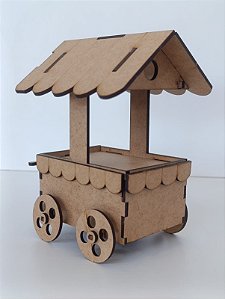 CARRINHO DE PIPOCA EM MDF CRU 3MM. CORTE A LASER.