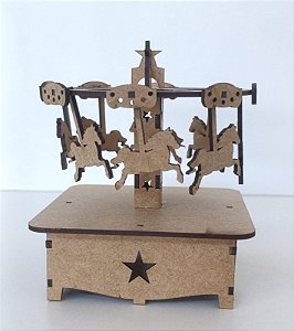 CARROSSEL EM MDF CRU 3MM. CORTE A LASER.