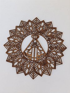 MANDALA "NOSSA SENHORA" EM MDF CRU 3MM. CORTE A LASER.