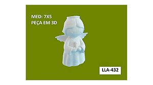 APLIQUE EM RESINA ANJO EM 3D - LLA-432