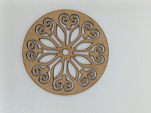 MANDALA Nº 6 EM MDF CRU 3MM. CORTE A LASER.