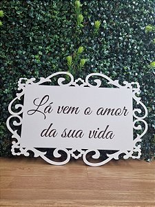 PLACA DE CASAMENTO EM MDF 3MM BRANCA. COM GRAVAÇÃO A LASER