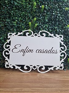 PLACA DE CASAMENTO EM MDF 3MM BRANCA. COM GRAVAÇÃO A LASER