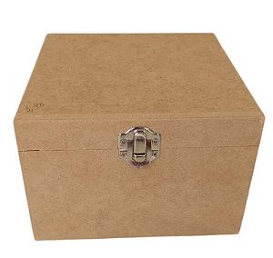 CAIXA MDF CRU COM FECHO PARA 1 CANECA - 15X15X10