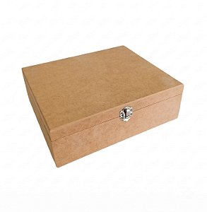 CAIXA MDF CRU COM FECHO, COM 9 DIVISÓRIAS -30x25x9,5