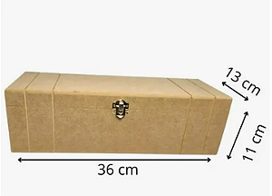 Caixa De Vinho Riscada Mdf 36X13X11
