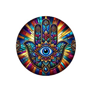 MANDALA - MÃO DE FÁTIMA- Arte Estilo Vitral