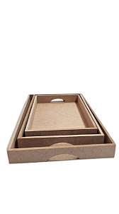 BANDEJA RETANGULAR RETA EM MDF 6MM P/M/G