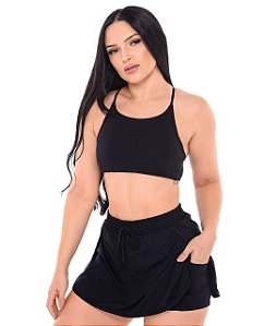Conjunto Shorts e Top Alice Preto