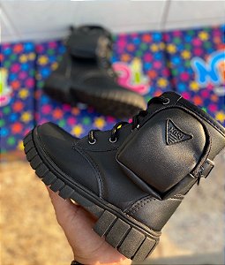 Bota Infantil Com Bolsa Nilqi Coturno Tratorada Feminina