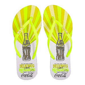 CHINELO COCA COLA 2022 POWER OF COLOR BCO/ AMARELO NEON