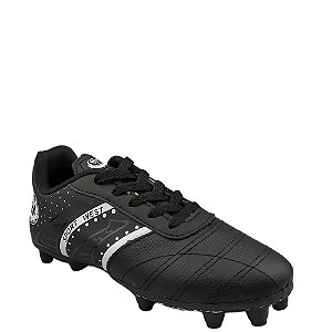 Chuteira Campo Sport West 1103 Unissex Preto Preto Branco