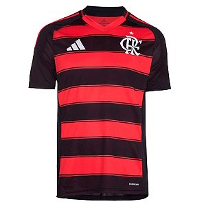 Camisa Oficial Flamengo I 25/26 Infantil Preto Vermelho