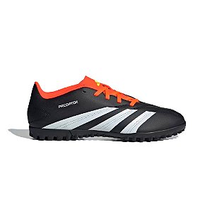 Chuteira Adidas Society Predator Essential Infantil Preto Branco Coral