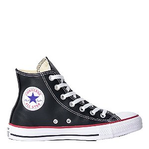 Tênis Converse All Star New Malden Hi Couro Unissex Preto Branco Vermelho