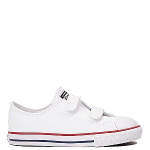 Tênis Converse All Star 2V Infantil Branco Vermelho Marinho