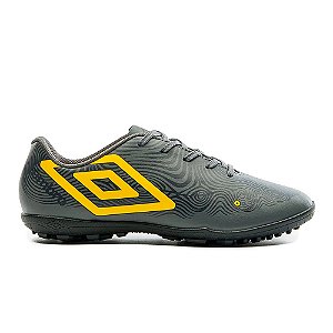 Chuteira Umbro Society Orbit Masculina Grafite Amarelo