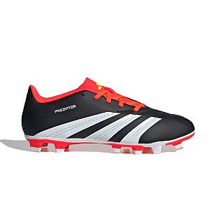 Chuteira Adidas Predator Club Campo Masculina Preto Branco Laranja