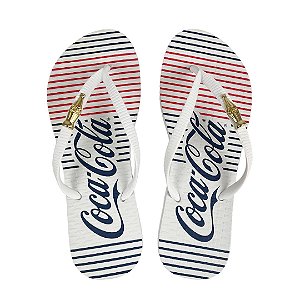 Chinelo Coca Cola Classic Lines 24/25 CC4376 Feminino Branco Branco