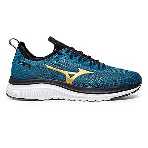 Tênis Mizuno Cool Ride Masculino Azul Petróleo Dourado