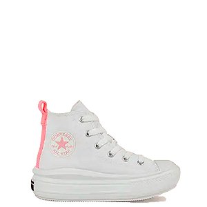 Tênis Converse All Star Chuck Taylor Move Infantil Branco Rosa