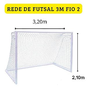 Rede de Futsal Fabio Sport 3,20 x 2,10 M Fio 2mm Nylon