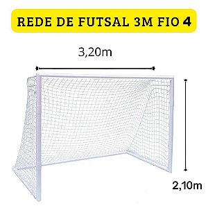 Rede de Futsal Fabio Sport 3,20 x 2,10 M Fio 4mm Nylon