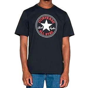Camisa Converse Go-To All Star Standard Masculina Preto Branco Vermelho