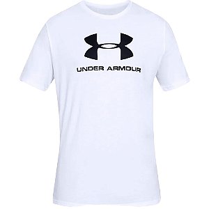 CAMISA UNDER ARMOUR MASC SPORTSTYLE LOGO BCO/PTO