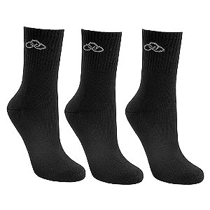 Kit Meia Olympikus Cano Médio C/3 Pares Masculino Preto 39-44