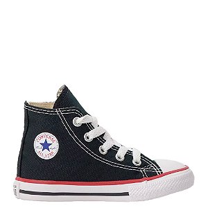 Tênis Converse All Star Chuck Taylor Cano Alto Infantil Preto Vermelho