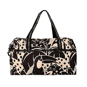 Bolsa Farm Findi Borogodó Bichos na Floresta Preto Off White