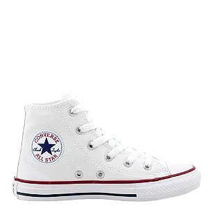 Tênis Converse All Star Chuck Taylor Hi Cano Alto Infantil Branco