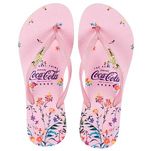 Chinelo Coca Cola Valencia CC4137 Feminino Rosa Claro