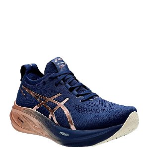 Tênis Asics Gel-Nimbus 26 Platinum Masculino Azul Dourado