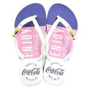 Chinelo Coca Cola Enjoy Block 23/24 Feminino Branco Branco