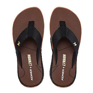 Chinelo Kenner Rakka L7 Masculino Marrom Preto