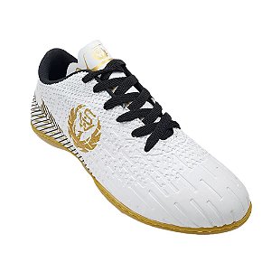 Chuteira Sport West Society Infantil Branco Dourado
